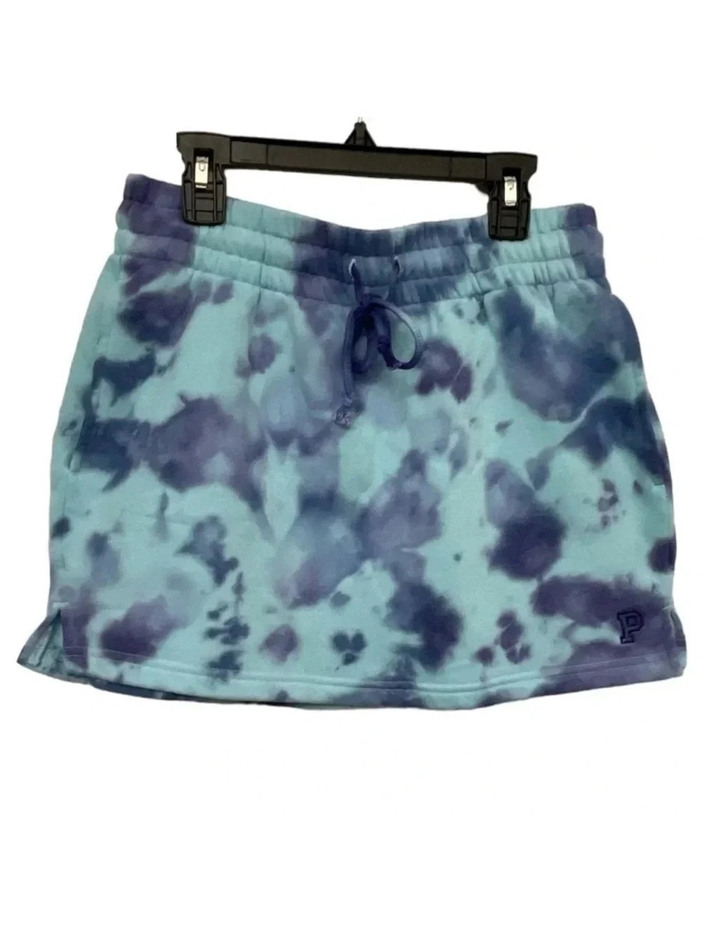 PINK Victoria's Secret Blue Tie-Dye Drawstring Mini Skirt